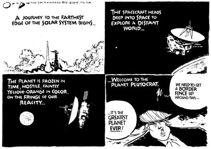 Political cartoon U.S. Donald Trump Pluto