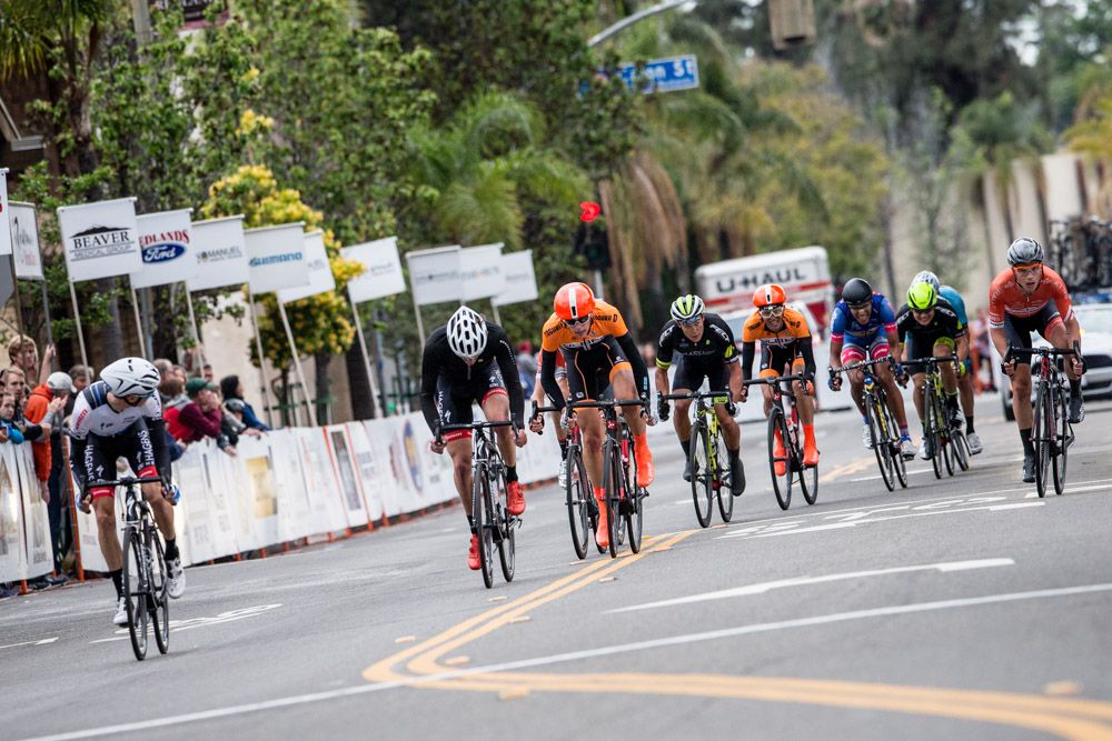 Neilson Powless (Axeon) checks on the breakaway