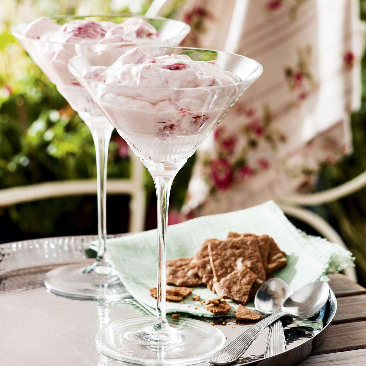 Strawberry and Rhubarb fool - light desserts - summer recipes - woman&amp;home July 2013