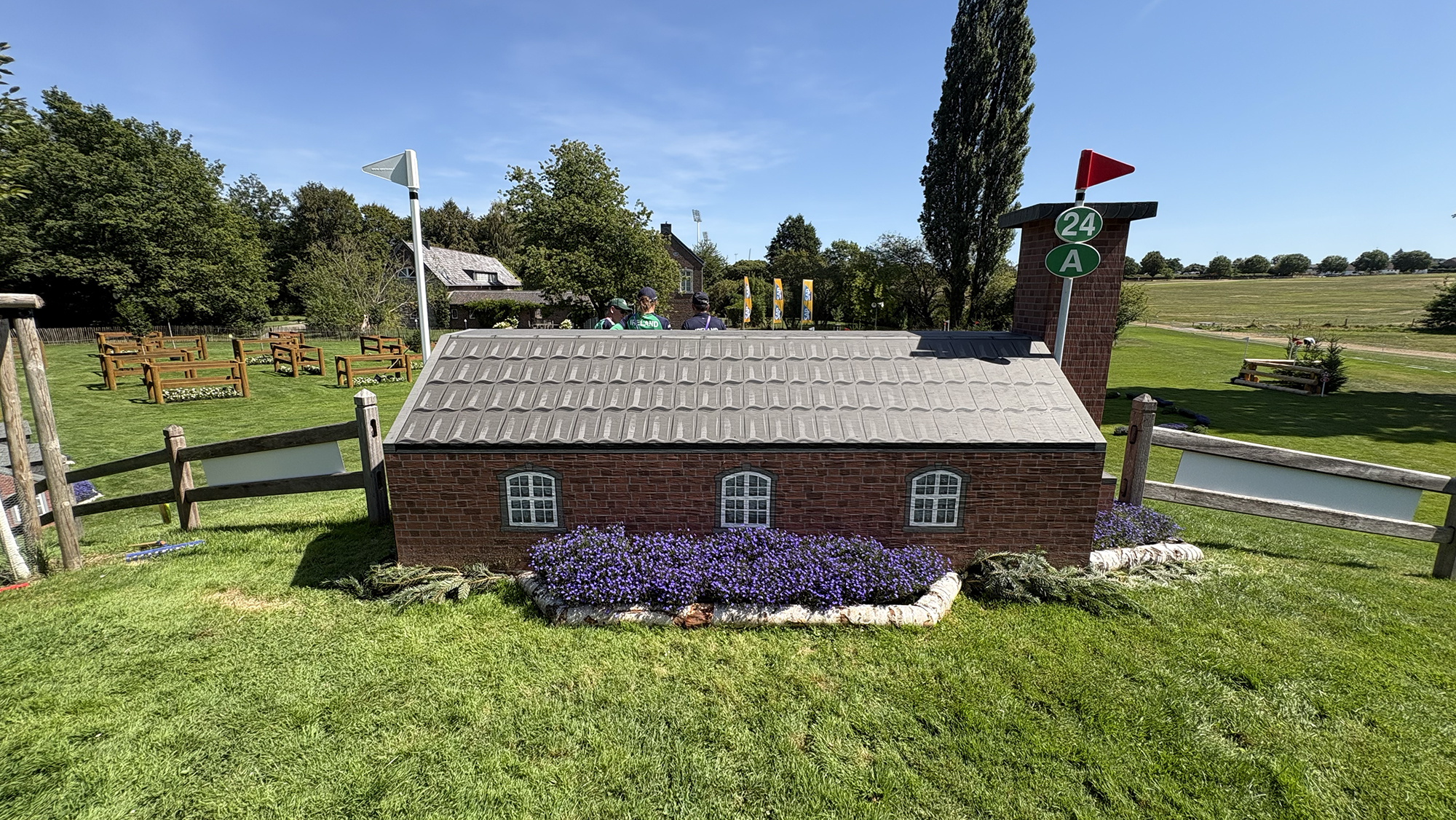 A house fence on the eventing World Championships cross-country course