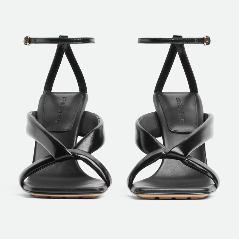 Bottega Veneta black strappy heels