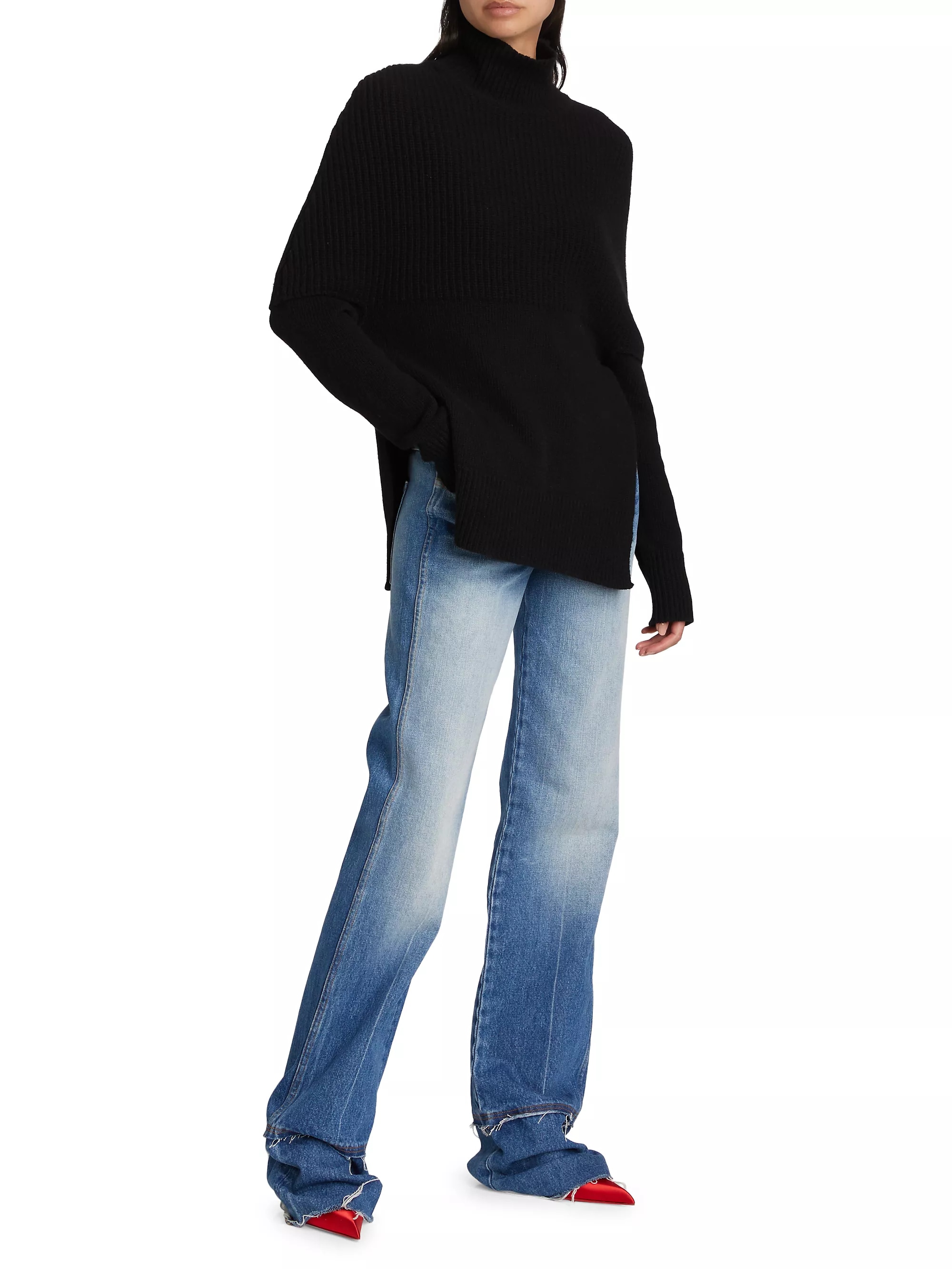 Matea Mock Turtleneck Long-Sleeve Sweater