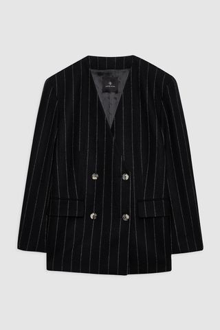 Maron Blazer - Dark Grey Pinstripe