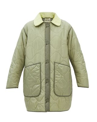 reversible detachable collar quilted shell coat