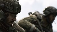 Gray Zone Warfare promo image - close-up profile of two soldiers looking very macho
