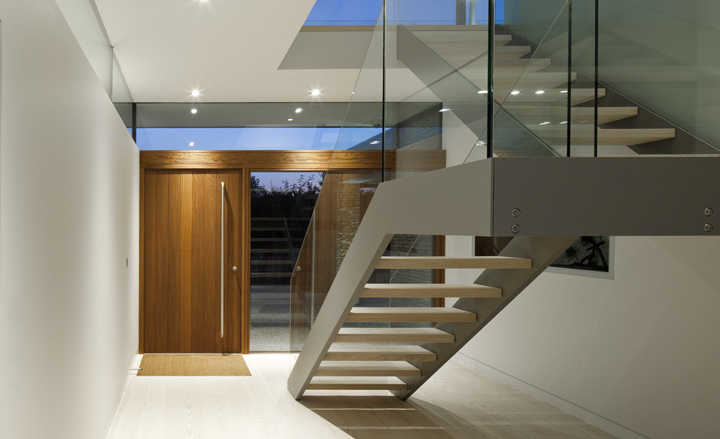 The entrance and stairwell