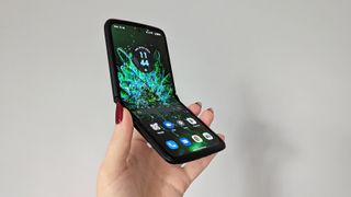 Motorola Razr 2022 review: phone partially folded