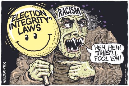 Political Cartoon U.S. georgia voting gop racism