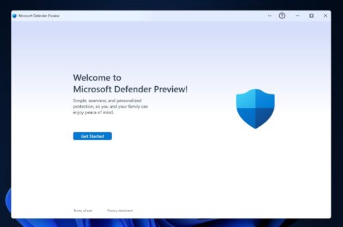 Windows 11 Windows Defender preview