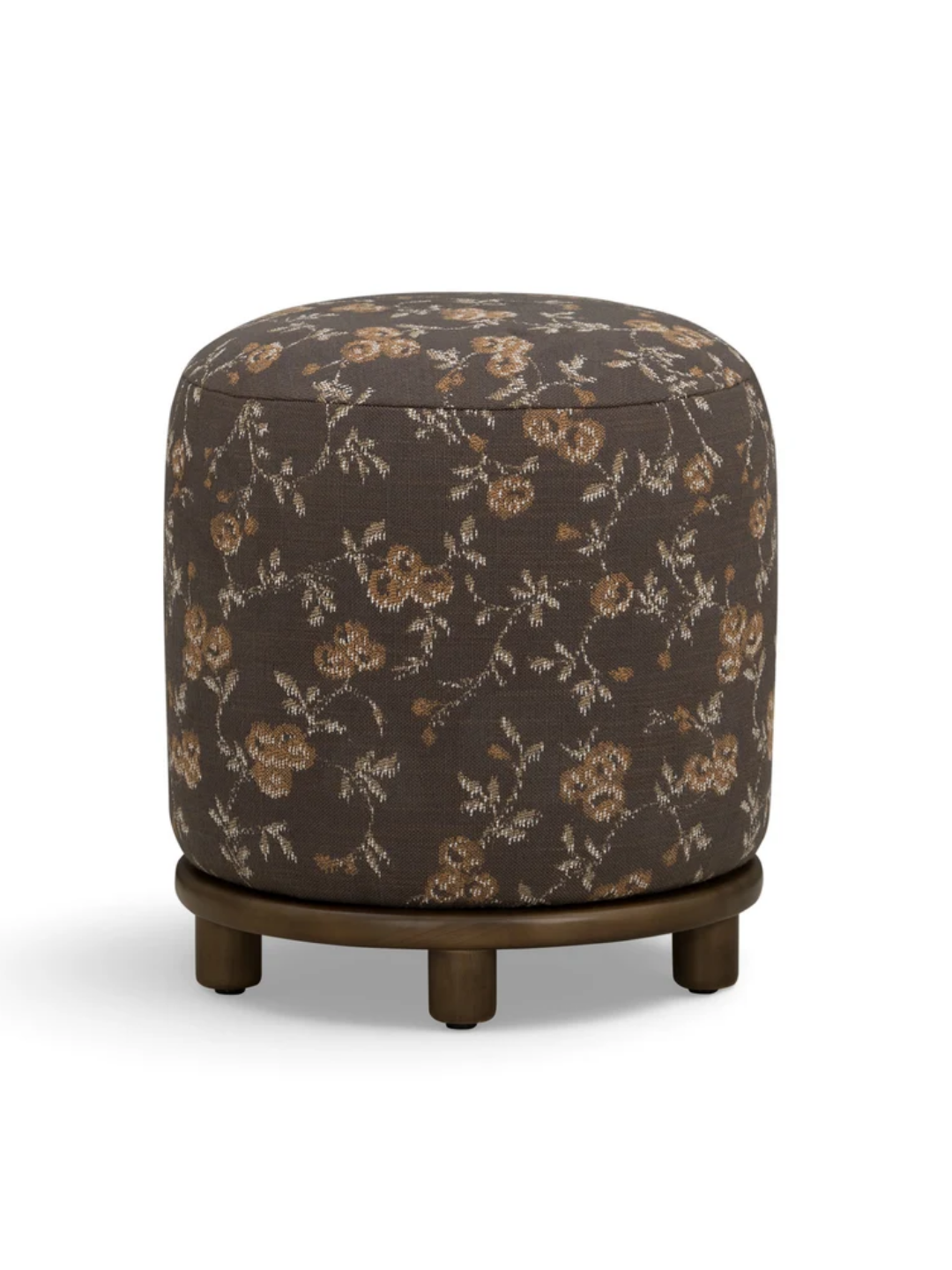 a floral ottoman in brown