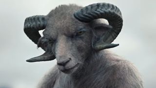 The Ram Man stands tall at the end of the horror movie Lamb