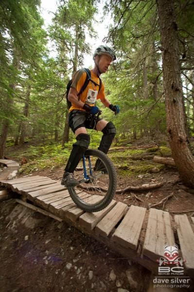 BC Bike Racer Kris Holm on a unicycle
