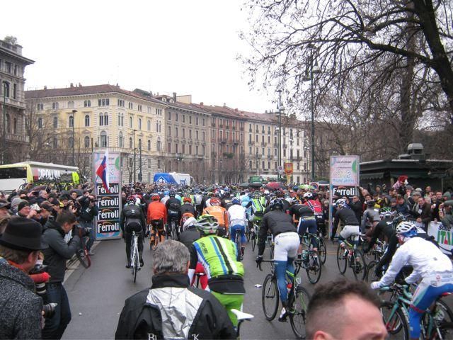 The riders set off for the 2013 Milan-San Remo