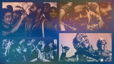 Photo composite illustration of revellers attending a Bhajan clubbing event