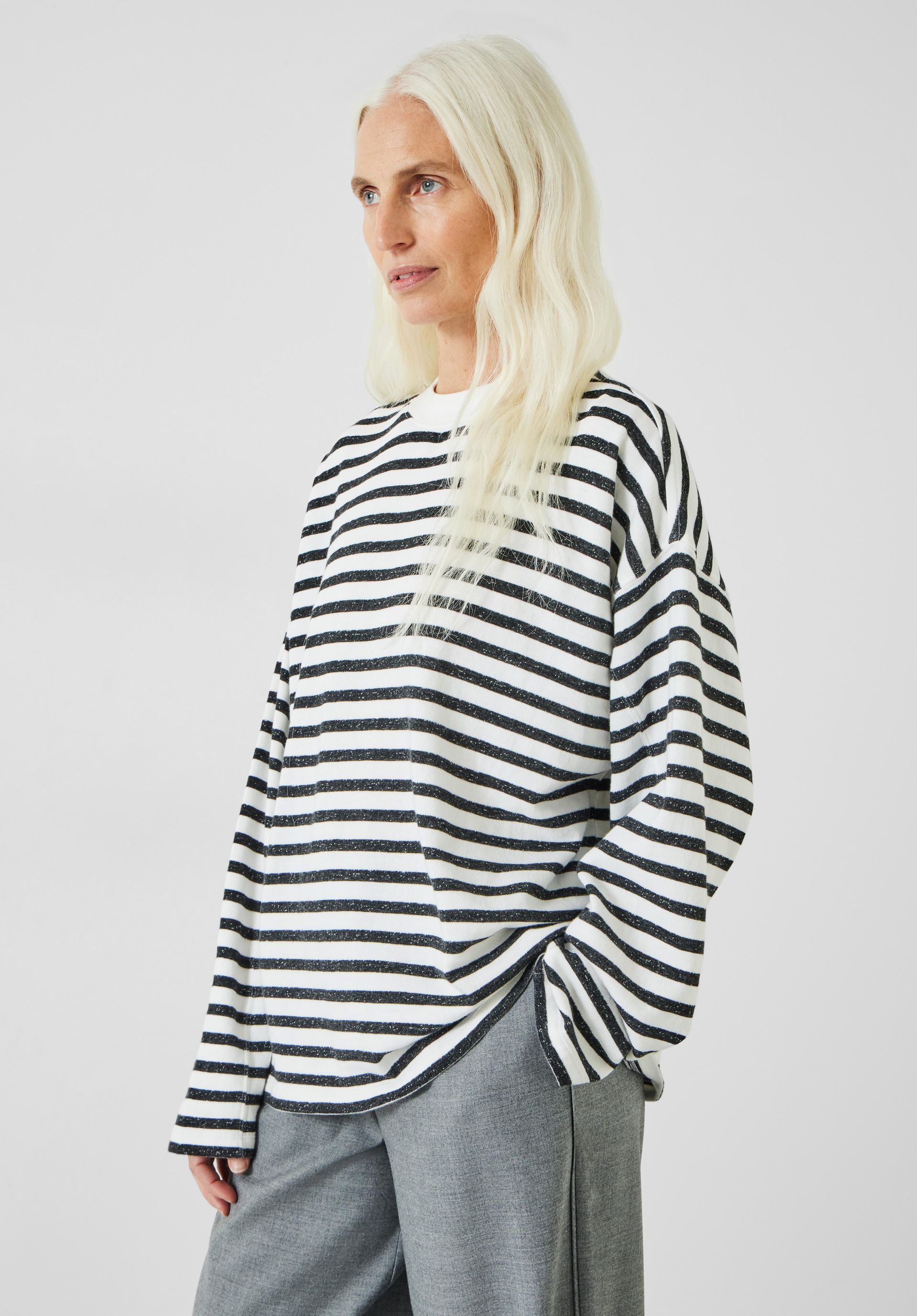 Aluna Brushed Striped Oversized Top