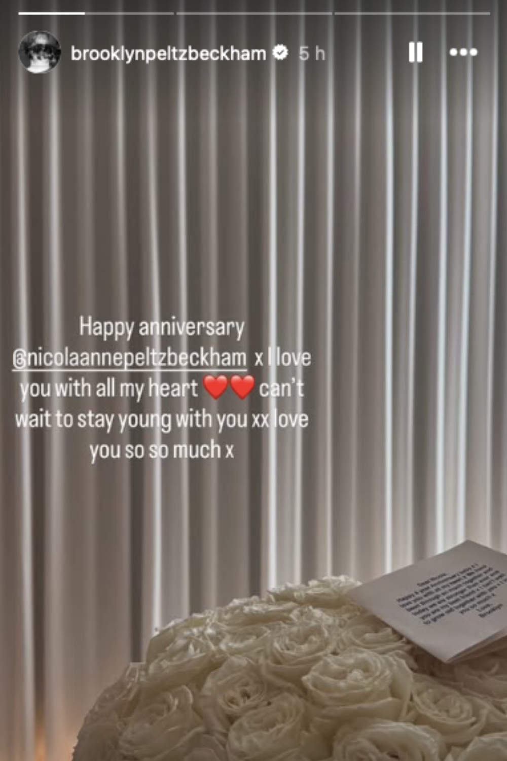 A screenshot from Brooklyn Beckham's Instagram