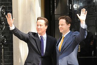 Coalition's Clegg and Cameron at Number 10