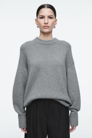 COS Chunky Pure Cashmere Crew Neck Jumper