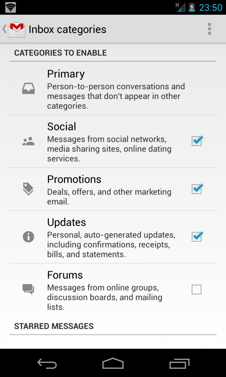 New Gmail 4.5 interface