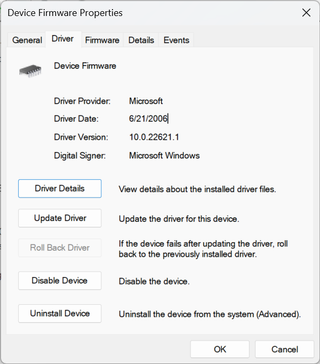 BIOS/UEFI update from Device Manager