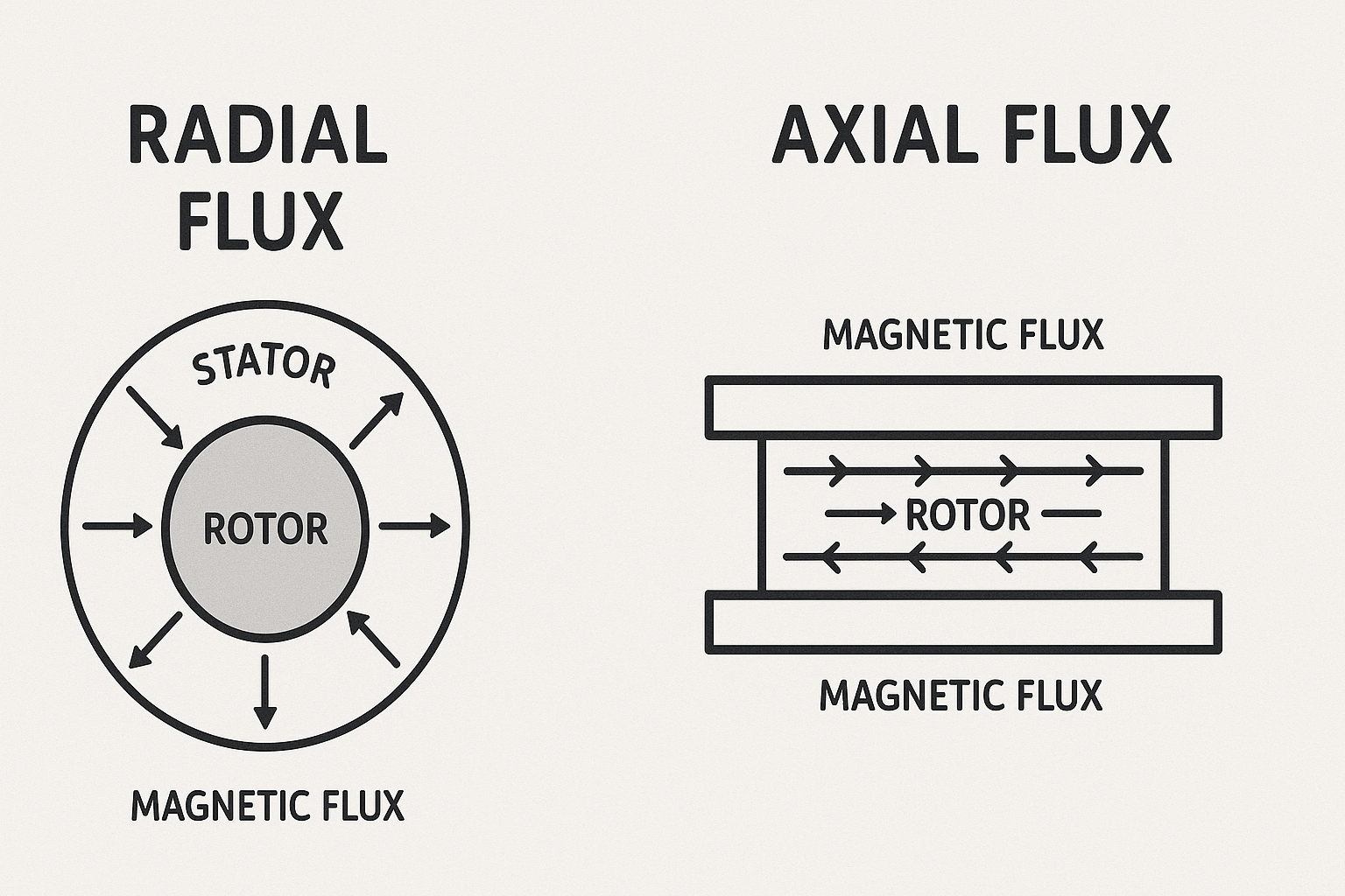 Radial flux vs axial flux