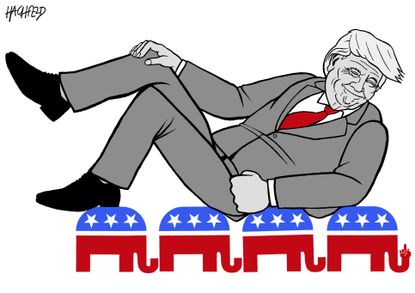 Political cartoon U.S. Trump GOP party division