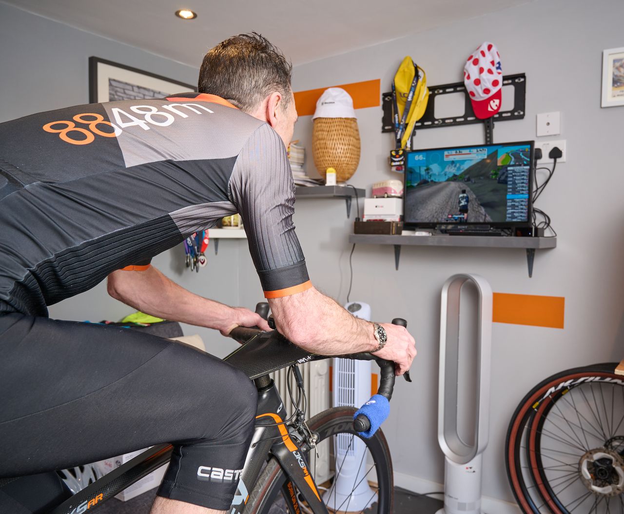 David Rhead on his turbo trainer