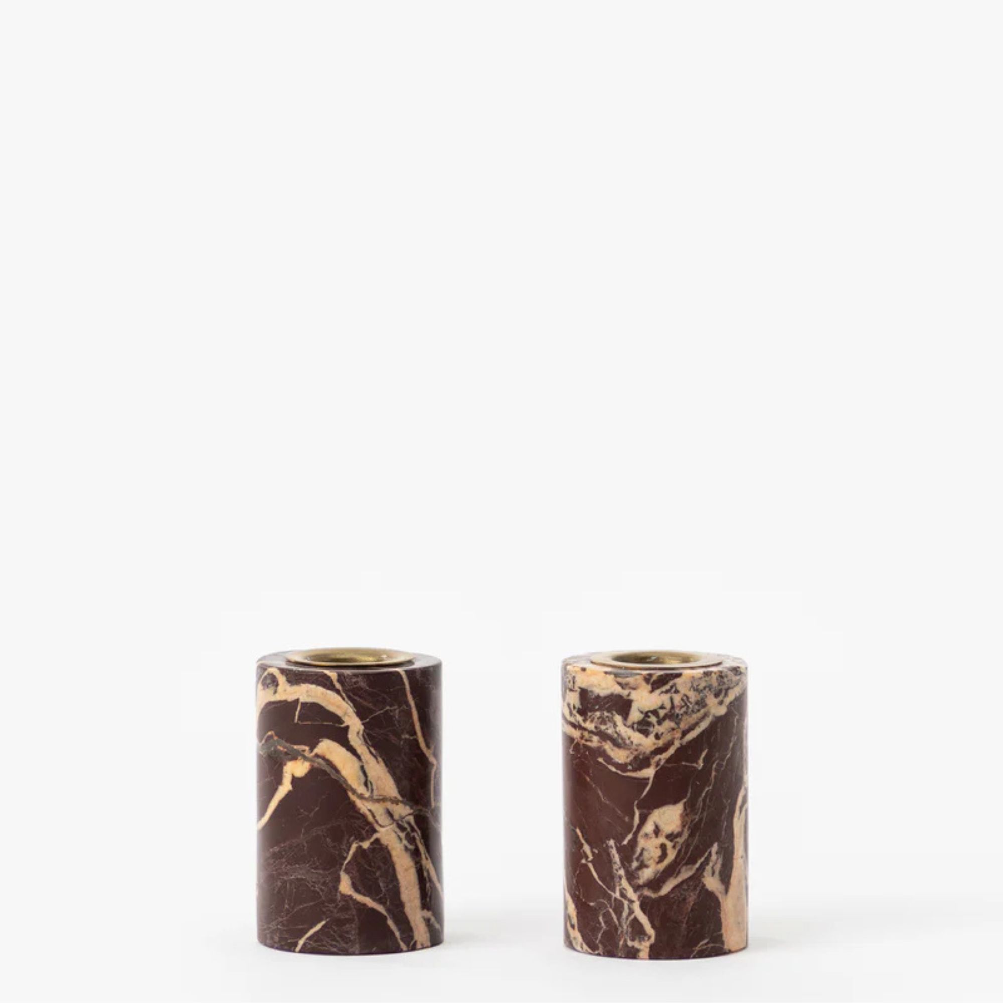 Perrin Marble Taper Holders (Set of 2)
