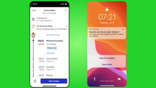 Trainline iOS app update showing delayed notifications