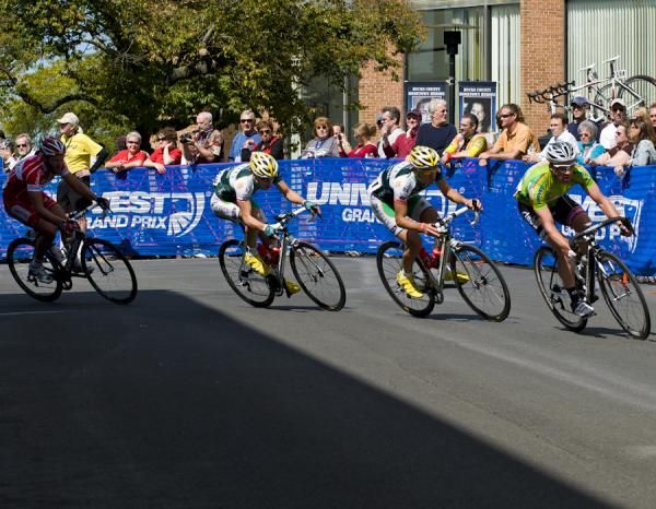 Brett Tivers (Garneau Club Chaussures) pulls a breakaway group that looked like it was going to work.