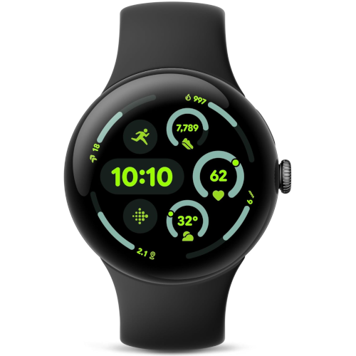 Render of the black Google Pixel Watch 3 45mm