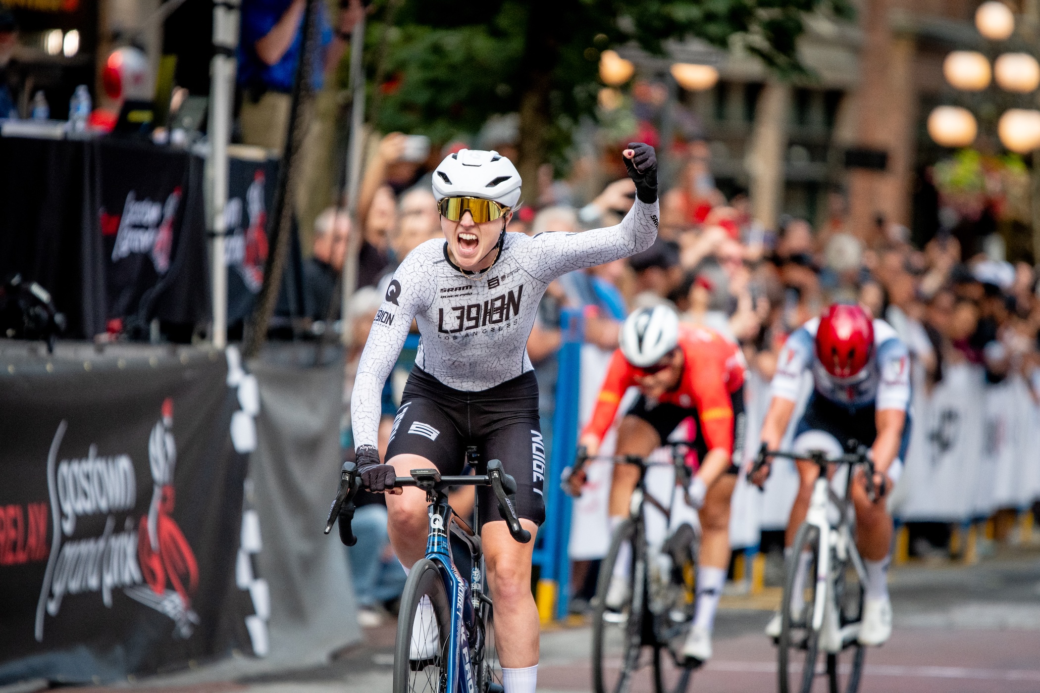 Skylar Schneider (L39ION of Los Angeles) takes sprint victory in Vancouver at Gastown Grand Prix