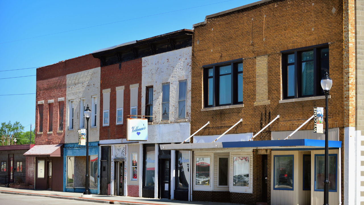 Street in the town of Mattoon in Illinois