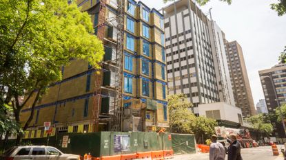 Micro-unit modular apartments in the Kips Bay neighborhood of New York in 2015