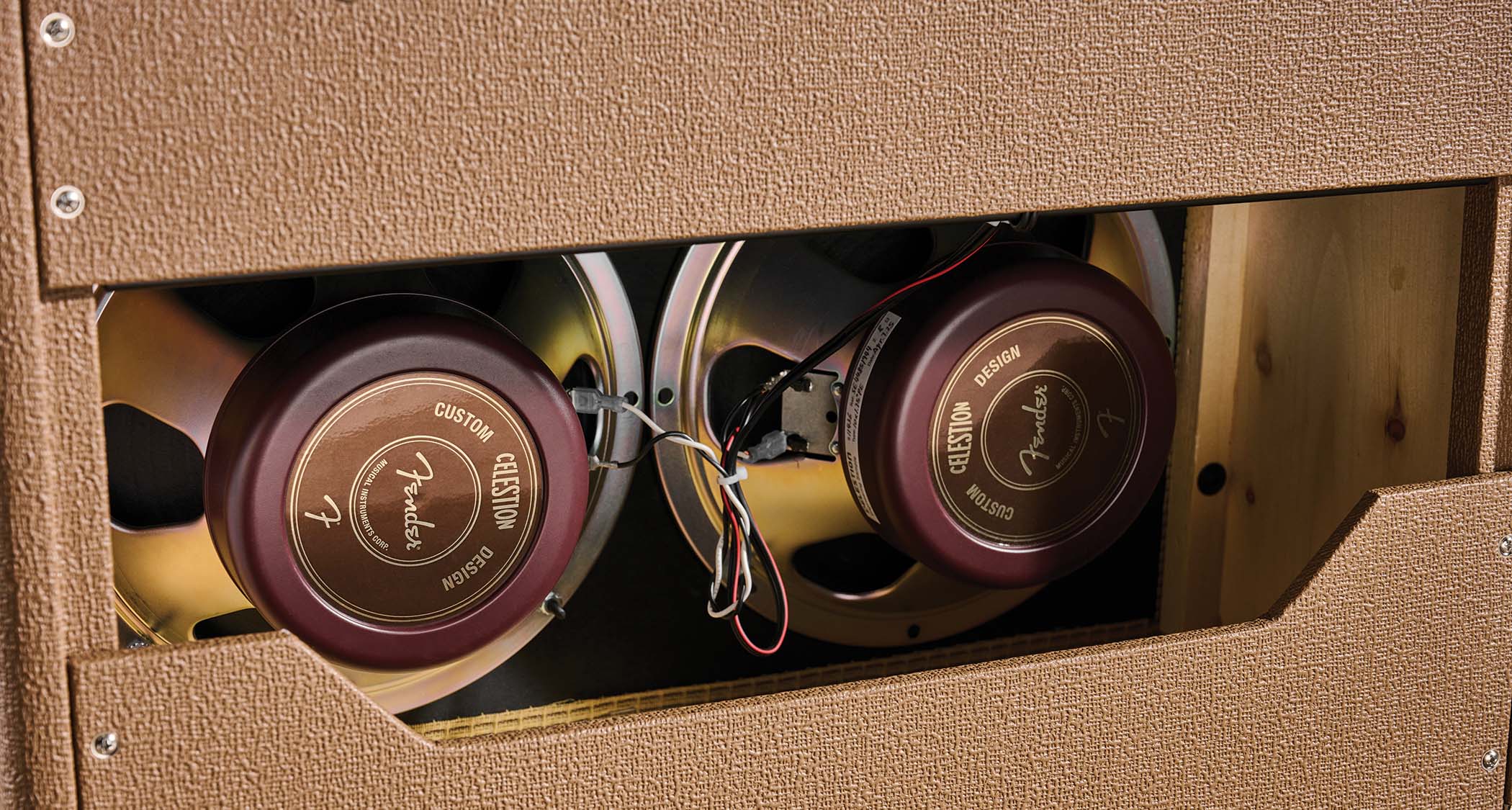 The Celestion speakers at the rear of the Fender '62 Super amp