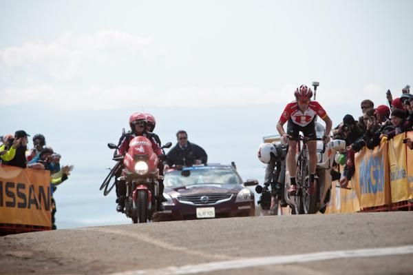 Stage 4 winner Chris Horner (RadioShack) powers over the last few metres