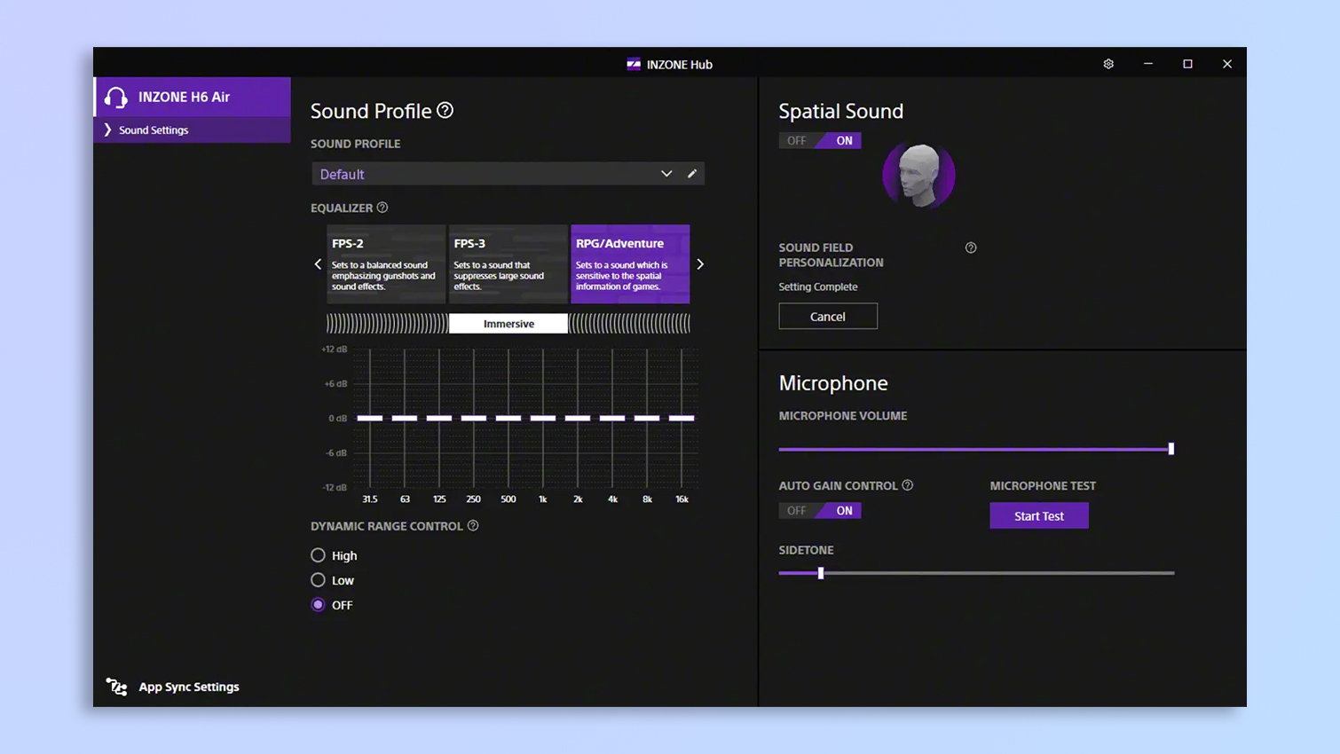 Sony Inzone Hub screenshot