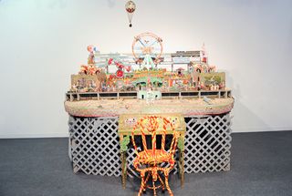 A table laid out with a fun fair.