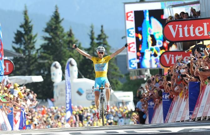 Vincenzo Nibali (Astana) put minutes into his rivals in the Alps