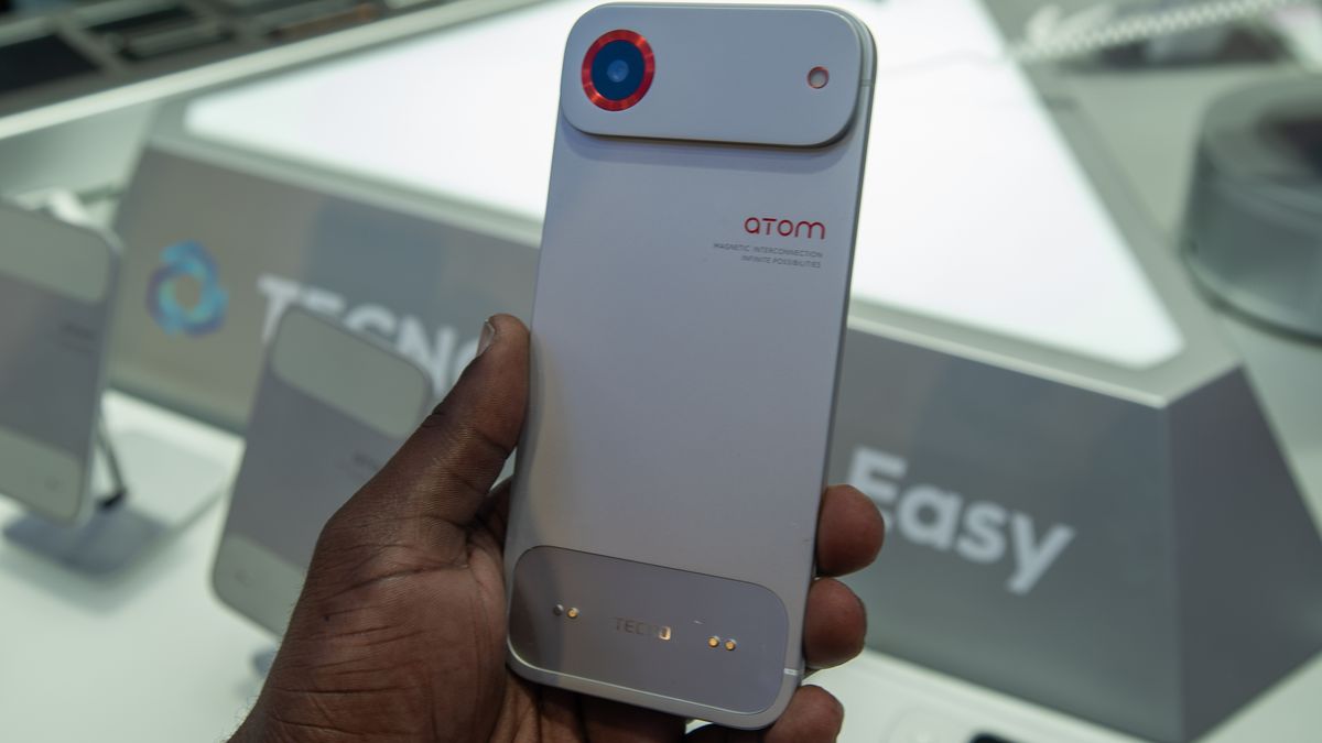 Tecno Modular Phone in hand