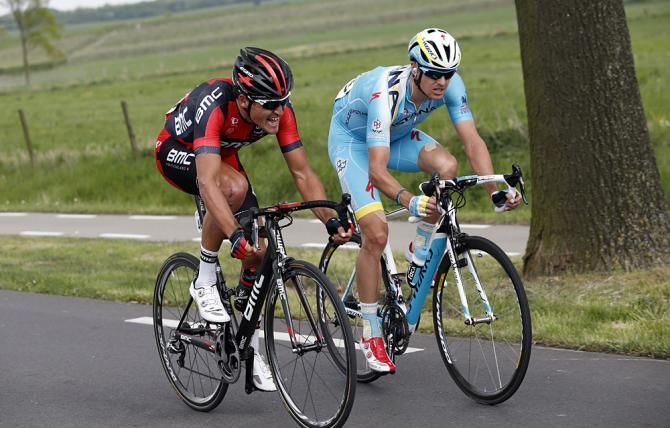 Greg Van Avermaet (BMC) went on the attack with Jakob Fuglsang (Astana)
