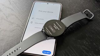 Starting the transfer process on the Galaxy Watch 5