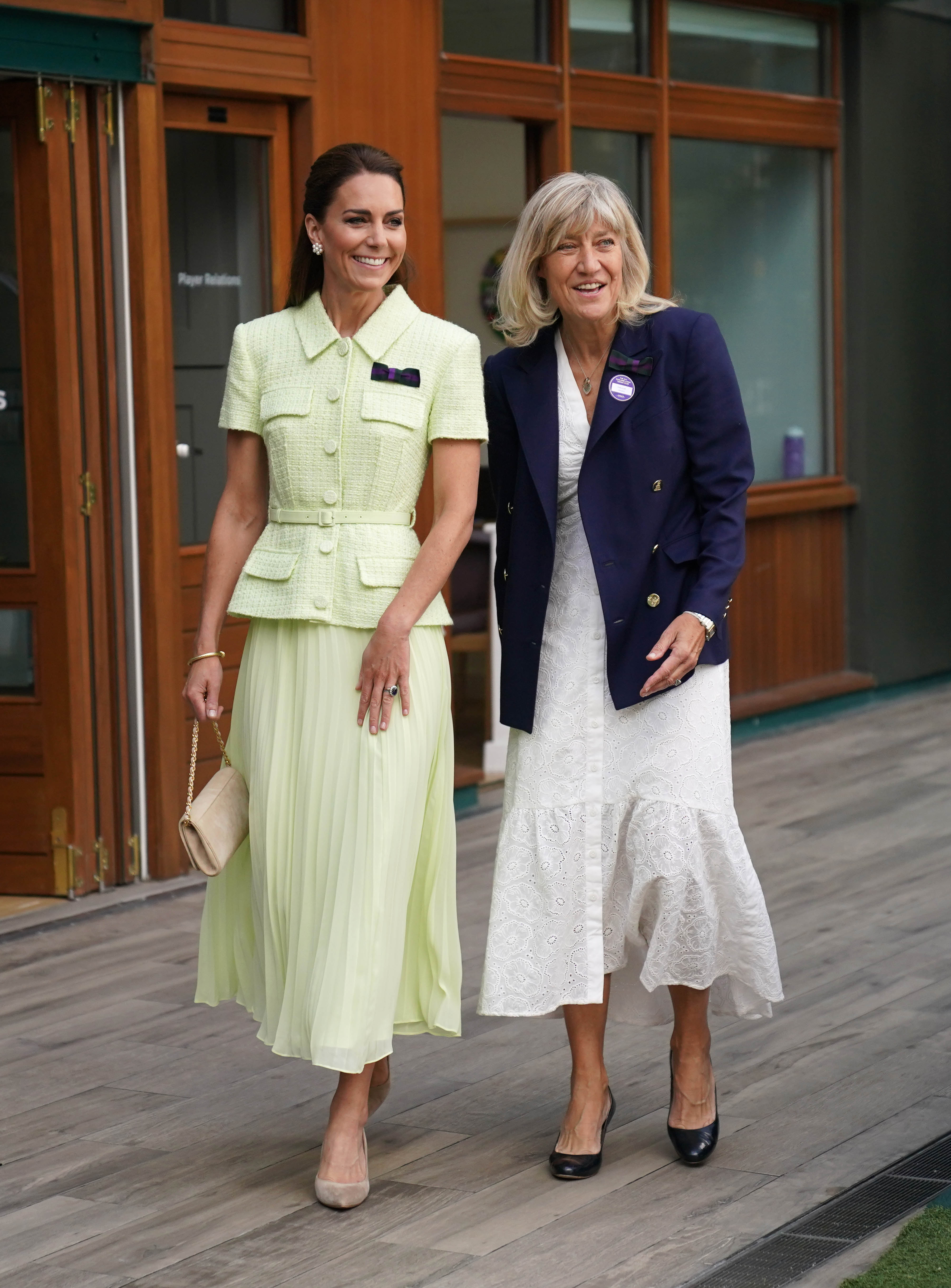 Kate Middleton wearing a green Self-Portrait dress at Wimbledon 2023