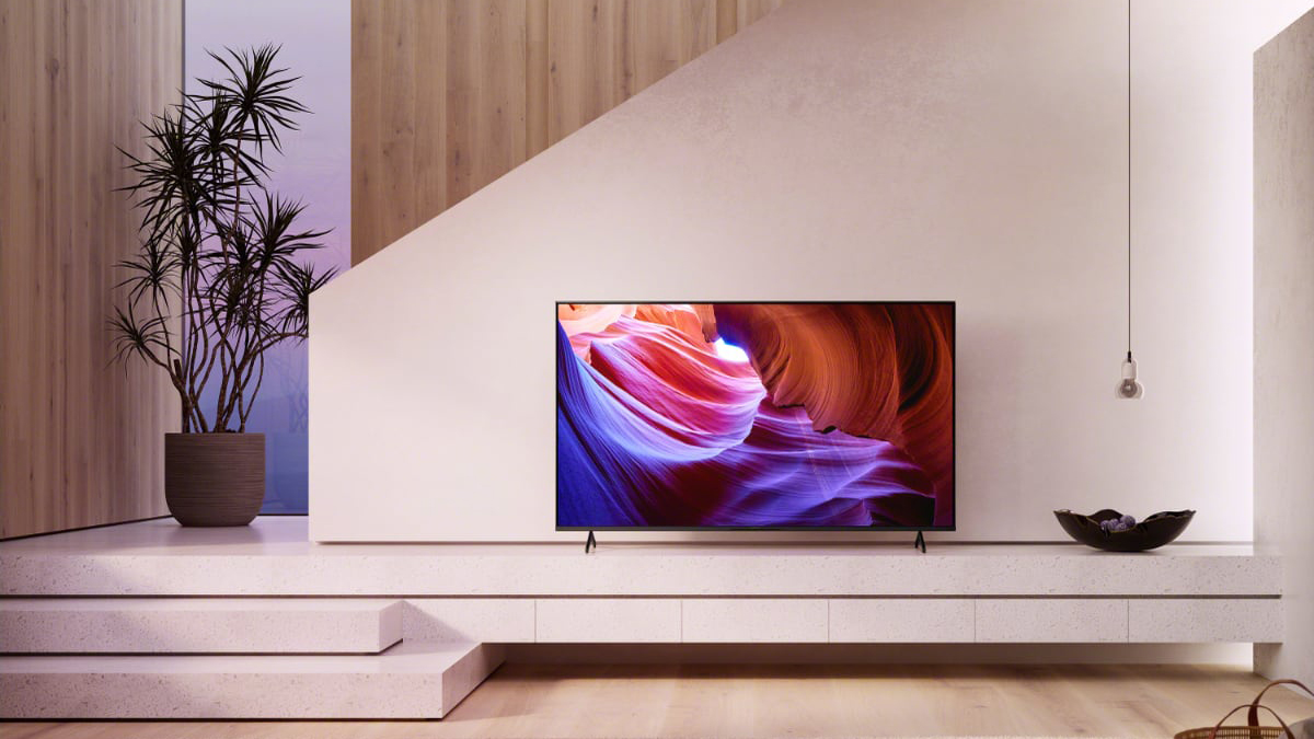 Sony XR X90K TV in a white living room