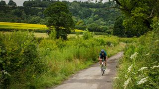 Cyclist over 40 climbing