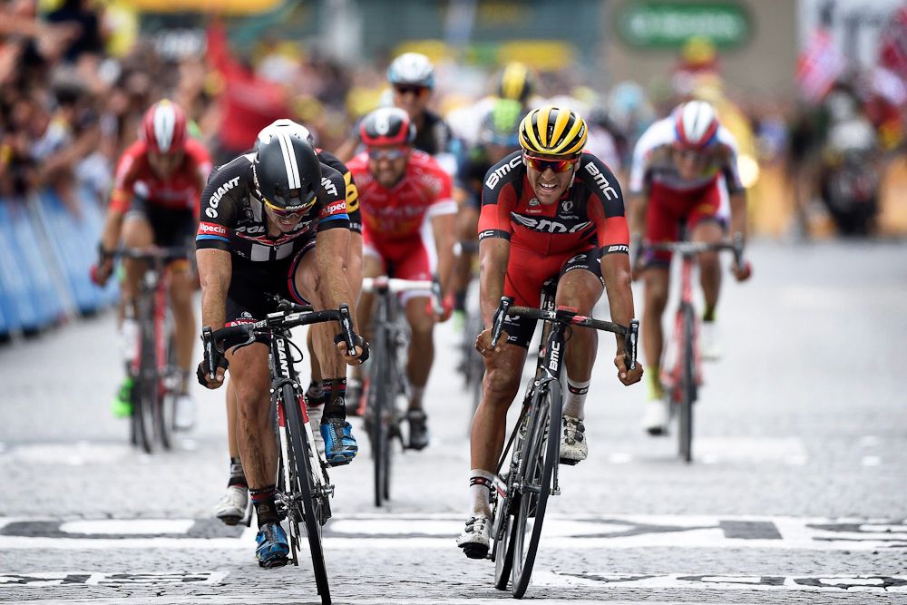John Degenkolb (Team Giant - Alpecin) and Greg Van Avermaet (BMC Racing Team) at the finish.