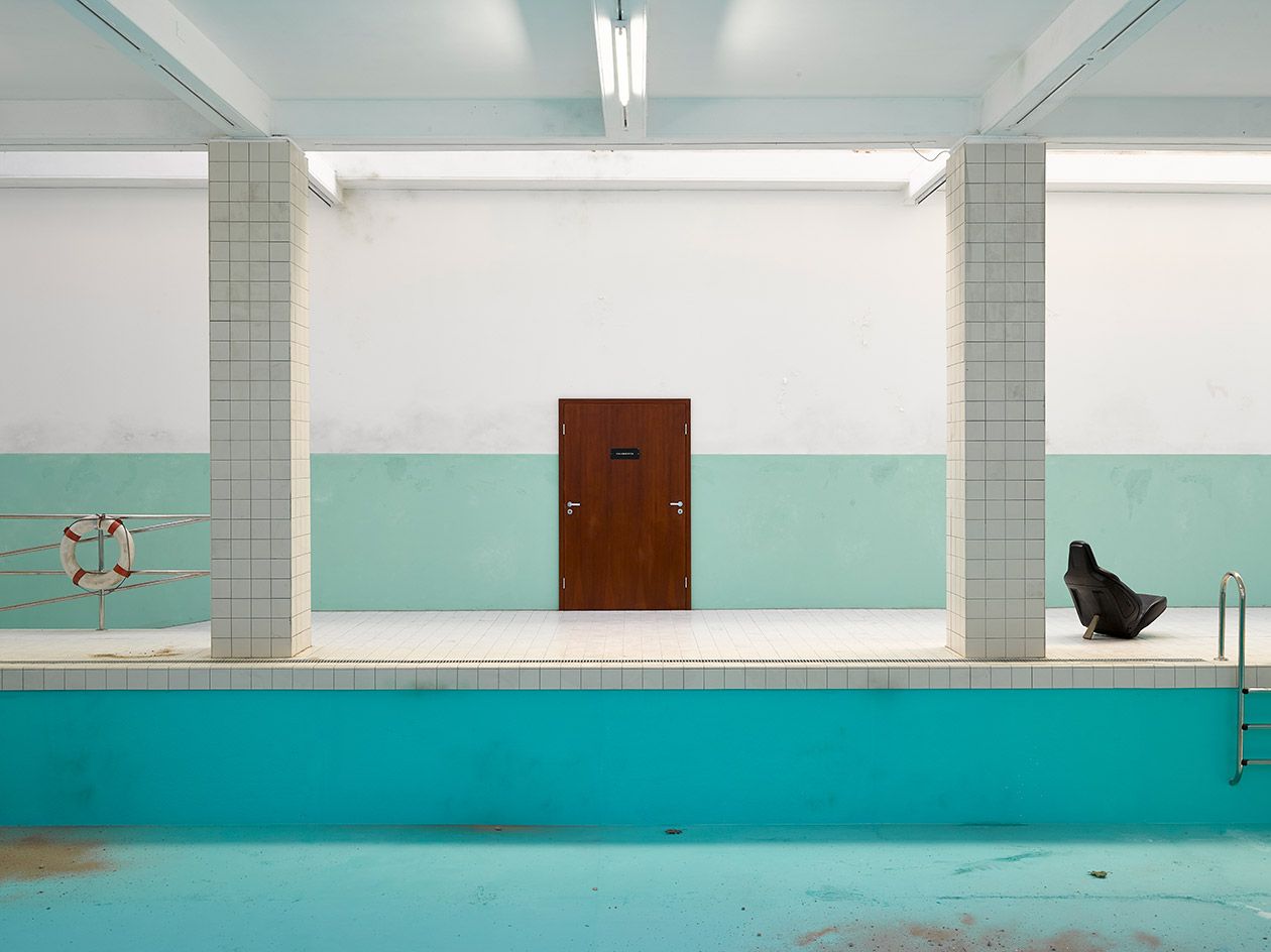 The Whitechapel Pool, 2018, by Elmgreen &amp; Dragset, installation view at Whitechapel Gallery