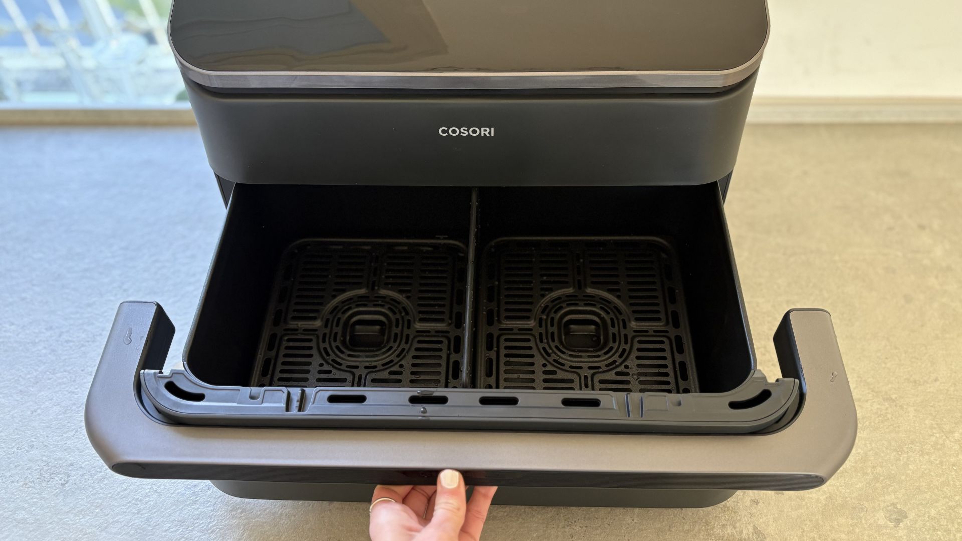 Cosori Dual Blaze TwinFry 10L Air Fryer being tested