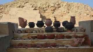 A collection of pottery from ancient Egypt.