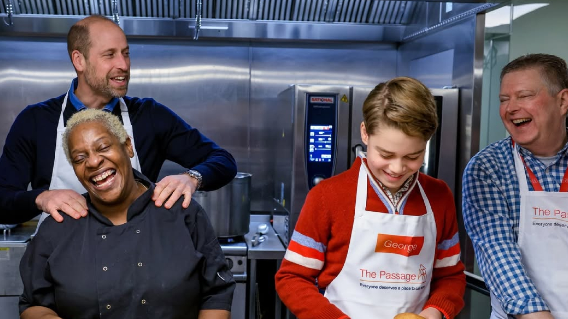 Prince William and Prince George visit one of Princess Diana's favorite charities, The Passage, to serve Christmas dinner